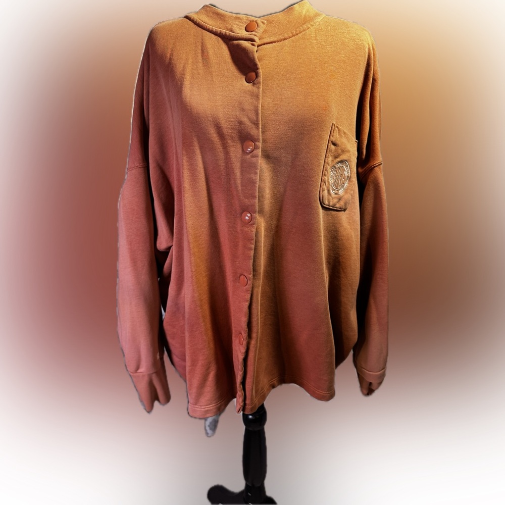 Nike Terracotta Button-Up Sweatshirt Women’s Large - Picture 3 of 7